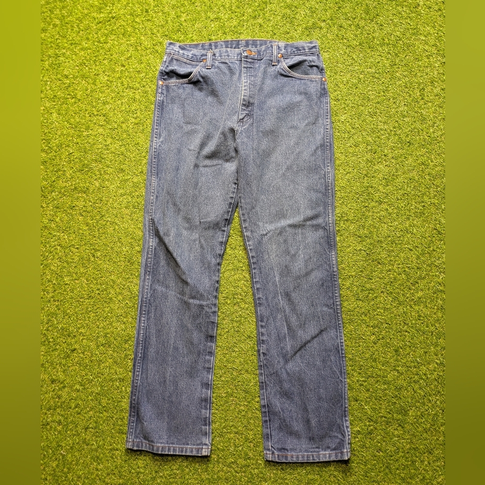 Wrangler Jeans Mens 37x32(34x31) Blue Denim 13MWZ Original Fit Cowboy Cut